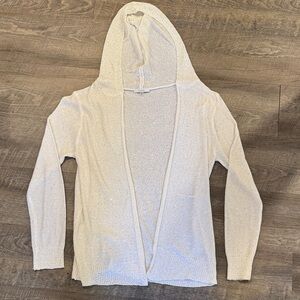 White Sequin Hooded Cardigan